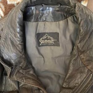 Avirex Dark Leather Bomber Jacket